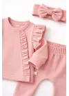 Pembe Fırfırlı 3’lü Kız Bebek Takımı