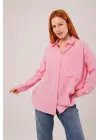 Omarı Pembe Salaş Kesim Cepli Gömlek