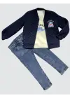 Omarı Çocuk Pilot Mont ve Kot Pantolon Takımı Lacivert