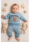 Persona Bear Nakışlı % 100 Pamuk 2li Erkek Bebek Takım