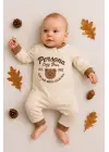 Persona Bear Nakışlı % 100 Pamuk Erkek Bebek Tulum