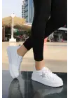 Piata Beyaz Cilt Bağcıklı Spor Ayakkabı