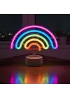 Plastik Gökkuşağı Neon LED Işık – Dekoratif Renkli Masaüstü ve Ambiyans Aydınlatması