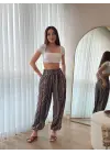 Omarı Etnik Desenli Geniş Dökümlü Pantolon Modelleri