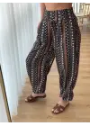 Omarı Etnik Desenli Geniş Dökümlü Pantolon Modelleri