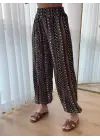 Omarı Etnik Desenli Geniş Dökümlü Pantolon Modelleri