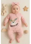 Pretty Dog Nakışlı Bandanalı % 100 Pamuk Kız Bebek Tulumu