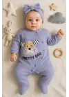 Pretty Dog Nakışlı Bandanalı % 100 Pamuk Kız Bebek Tulumu