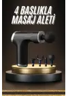 Profesyonel Masaj Tabancası Sporcu Masaj Aleti 4 Başlıklı Şarjlı Titreşimli