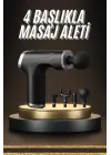 Profesyonel Masaj Tabancası Sporcu Masaj Aleti 4 Başlıklı Şarjlı Titreşimli