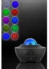 Projektör Yıldız Gece Lambası Disko Topu Bluetooth Bağlantılı Taşınabilir Şarjlı