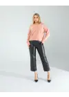 Omarı Yumuşak Dokulu Pudra Renkli Triko Hırka