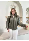 Puffer kısa mont haki st25534