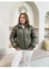 Puffer kısa mont haki st25534