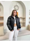 Puffer kısa mont siyah st25534