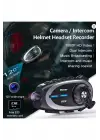 Q29 Motosiklet Kask Bluetooth Kulaklık Eşleşmeli 1080p Kamera Geniş Açı Su Geçirmez Intercom