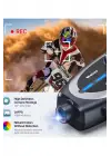 Q29 Motosiklet Kask Bluetooth Kulaklık Eşleşmeli 1080p Kamera Geniş Açı Su Geçirmez Intercom