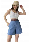 Cool Kemerli Mom Şort