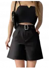 **Modern Kesim Kemerli Şort**
