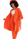 Rahat Kesim Kimono Üst - TURUNCU