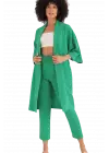 Rahat Kesim Kimono Üst-Yeşil
