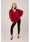 Omarı Rahat Kesim Bordo Gömlek