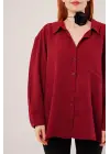 Omarı Rahat Kesim Bordo Gömlek