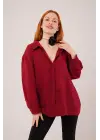 Omarı Rahat Kesim Bordo Gömlek
