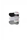 Omarı Siyah Gri Beyaz 3 Çift Kadın Babet Çorap