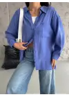 Omarı Rahat ve Trend Modal Oversize Cep Detaylı Gömlek