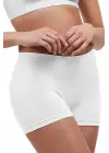 Omarı Dikişsiz Beyaz Kadın Boxer Şort