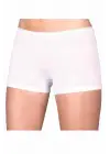 Omarı Likralı Beyaz Bayan Boxer Short