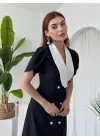 Omarı Düğme Detaylı Şık Elbise