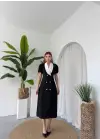 Omarı Düğme Detaylı Şık Elbise
