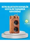 Retro Bluetooth Hoparlör Ahşap Görünümlü 5w Çift Stereo Ses