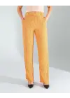 Omarı Retro Desenli Turuncu Pantolon