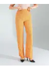 Omarı Retro Desenli Turuncu Pantolon