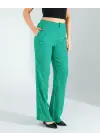 Trend Retro Desen Yeşil Pantolon