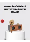 Retro Gramofon Tasarımlı Bluetooth Hoparlör – 3d Stereo Ses, 1800 Mah Batarya