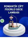 Romantik Sandal Üzerinde Çift Figürü Led Gece Lambası Masa Dekoru