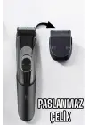 Saç Sakal Vücut Şarjlı Kablosuz Tıraş Makinesi Profesyonel Paslanmaz Çelik