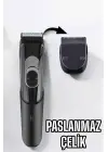 Saç Sakal Vücut Şarjlı Kablosuz Tıraş Makinesi Profesyonel Paslanmaz Çelik