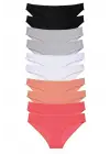 Omarı 10 Adet Likralı Kadın Slip Külot Seti - Siyah, Gri, Beyaz, Pudra, Fuşya