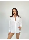 Omarı Yumuşak Pamuklu Beyaz Gömlek