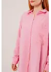 Salaş Kesim Cepli Pembe Gömlek