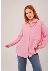 Salaş Kesim Cepli Pembe Gömlek