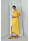 Sarı Prenses Yaka Elbise