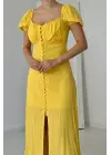 Sarı Prenses Yaka Elbise