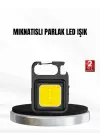 Şarjlı Cob Led Anahtarlık Fener – 4 Modlu, Manyetik Ve Katlanabilir Standlı