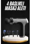 Şarjlı Masaj Tabancası 4 Başlıklı Mini Masaj Tabancası Ve Masaj Aleti